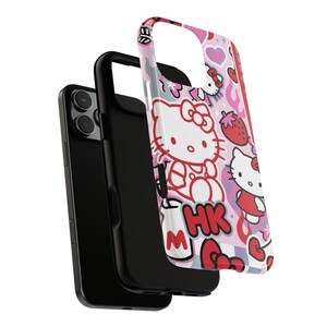 Rosa Hello Kitty Sanrio iPhone Hülle, Niedliche iPhone Hülle 17 16 15 14 13 Pro Max 11 12 13 Pro XR XS MAX 8 Plus Pro Y2K Niedliche Rosa Rote Hülle Bild 2