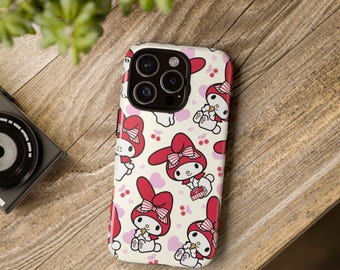 Rot My Melody Sanrio Hello Kitty iPhone Hülle, 17 16 15 14 13 Pro Max 11 12 13 Pro XR XS MAX 8 Plus Pro Y2K Niedliche Hülle