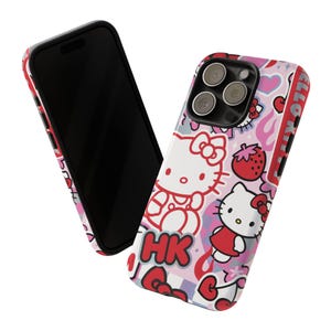 Rosa Hello Kitty Sanrio iPhone-skal, sött iPhone-skal 15 14 13 Pro Max 11 12 13 Pro XR XS MAX 8 Plus Pro Y2K sött rosa rött skal bild 3