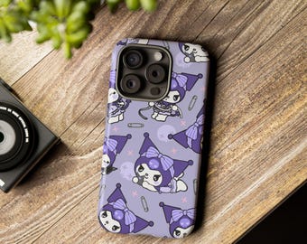 パープル クロミ ハローキティ サンリオ iPhone ケース、かわいい iPhone ケース 15 14 13 Pro Max 11 12 13 Pro XR XS MAX 8 Plus Pro Y2K かわいいケース