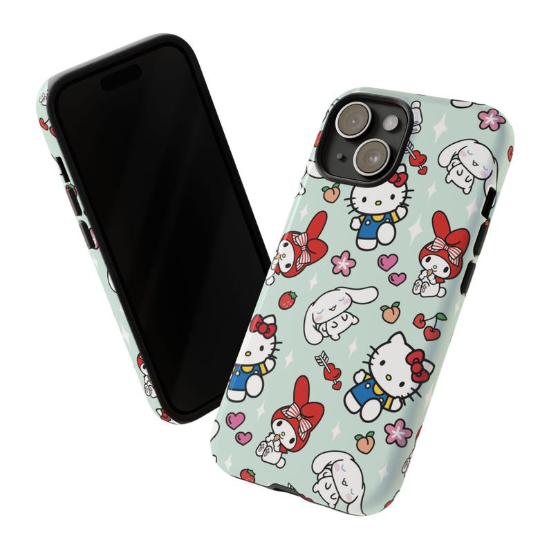 ミント ハローキティ iPhoneケース マイメロディとシナモロール シリコン製 画像 2