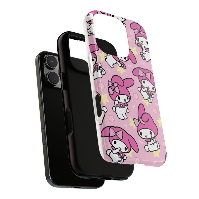 Funda rosa My Melody Sanrio Hello Kitty para iPhone, linda funda para iPhone 17 16 15 14 13 Pro Max 11 12 13 Pro XR XS MAX 8 Plus Pro Y2K imagen 3