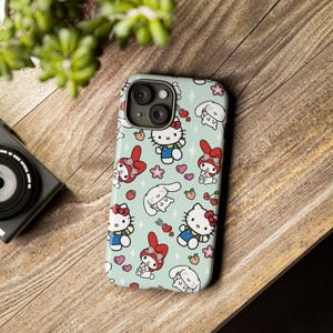 ミント ハローキティ iPhoneケース マイメロディとシナモロール シリコン製 画像 1