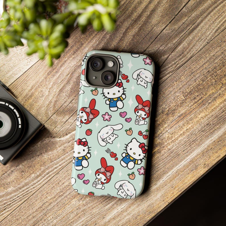 ミント ハローキティ iPhoneケース マイメロディとシナモロール シリコン製 画像 1