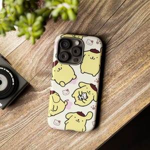 Geel Pompompurin Sanrio iPhone-hoesje, schattig iPhone-hoesje 15 14 13 Pro Max 11 12 13 Pro XR XS MAX 8 Plus Pro Y2K schattig hoesje