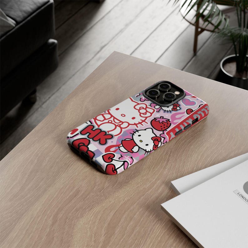 Rosa Hello Kitty Sanrio iPhone Hülle, Niedliche iPhone Hülle 17 16 15 14 13 Pro Max 11 12 13 Pro XR XS MAX 8 Plus Pro Y2K Niedliche Rosa Rote Hülle Bild 5