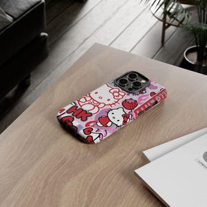 Rosa Hello Kitty Sanrio iPhone-skal, sött iPhone-skal 15 14 13 Pro Max 11 12 13 Pro XR XS MAX 8 Plus Pro Y2K sött rosa rött skal bild 5