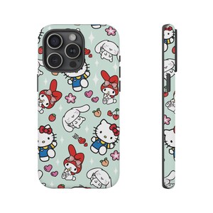 ミント ハローキティ iPhoneケース マイメロディとシナモロール シリコン製 画像 6
