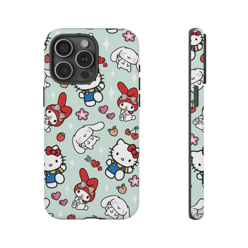 ミント ハローキティ iPhoneケース マイメロディとシナモロール シリコン製 画像 6
