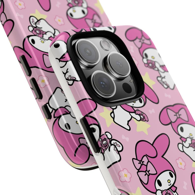 Funda rosa My Melody Sanrio Hello Kitty para iPhone, linda funda para iPhone 17 16 15 14 13 Pro Max 11 12 13 Pro XR XS MAX 8 Plus Pro Y2K imagen 2