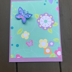 Handmade 3D Butterfly Card: Blank Inside, Wax Seal