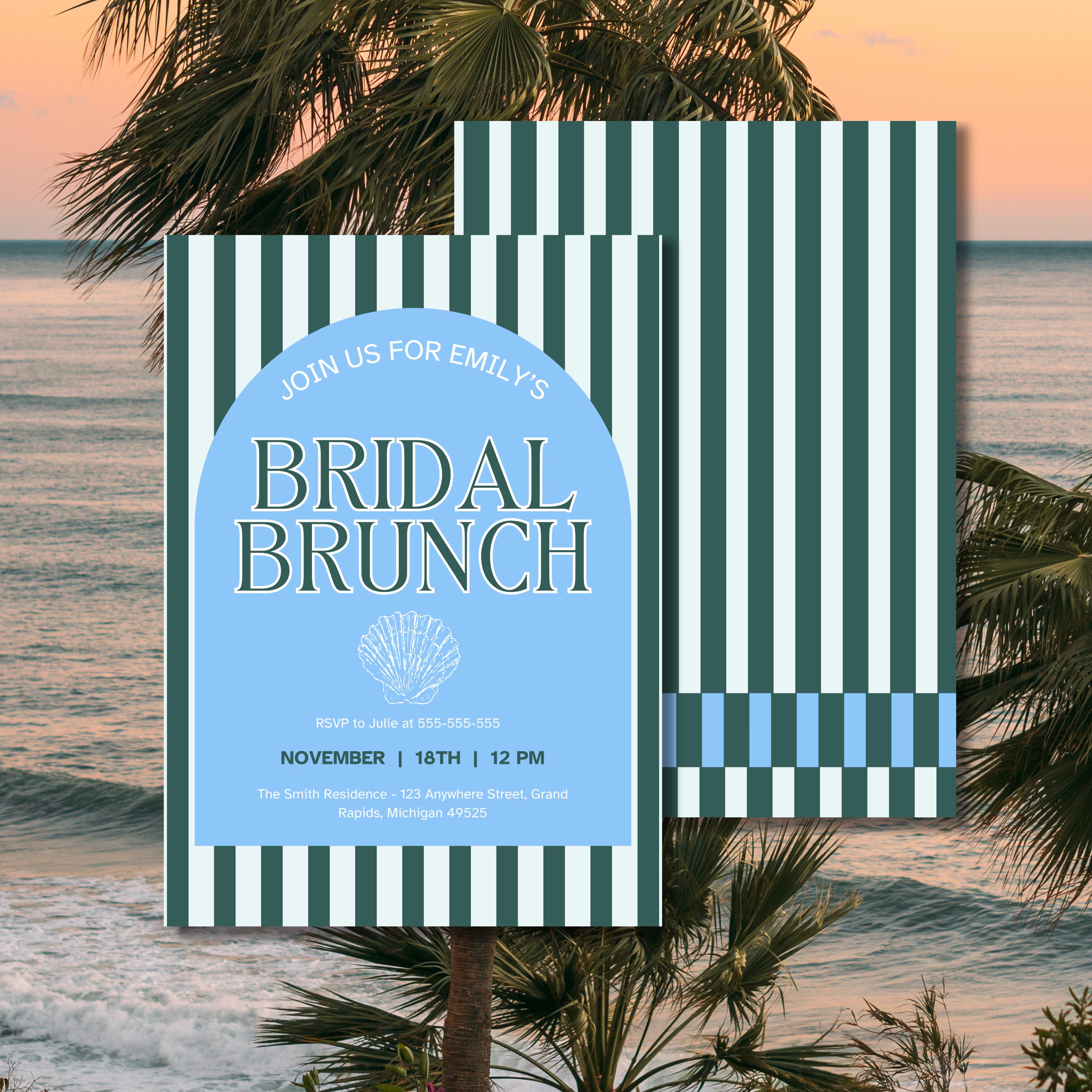 Coastal Bridal Shower Invite and Welcome Sign | Bride-to-be Brunch ...