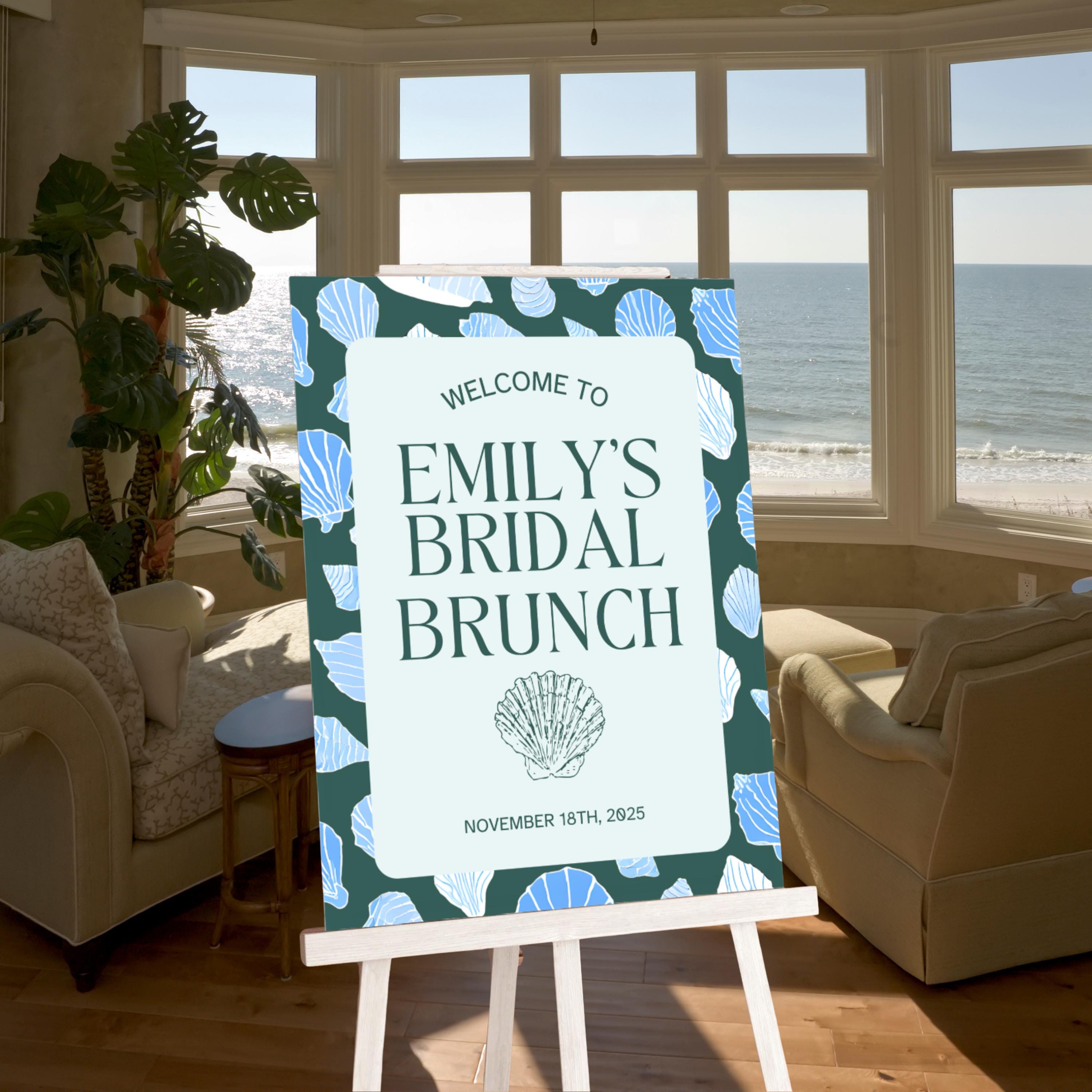 Coastal Bridal Shower Invite and Welcome Sign | Bride-to-be Brunch ...