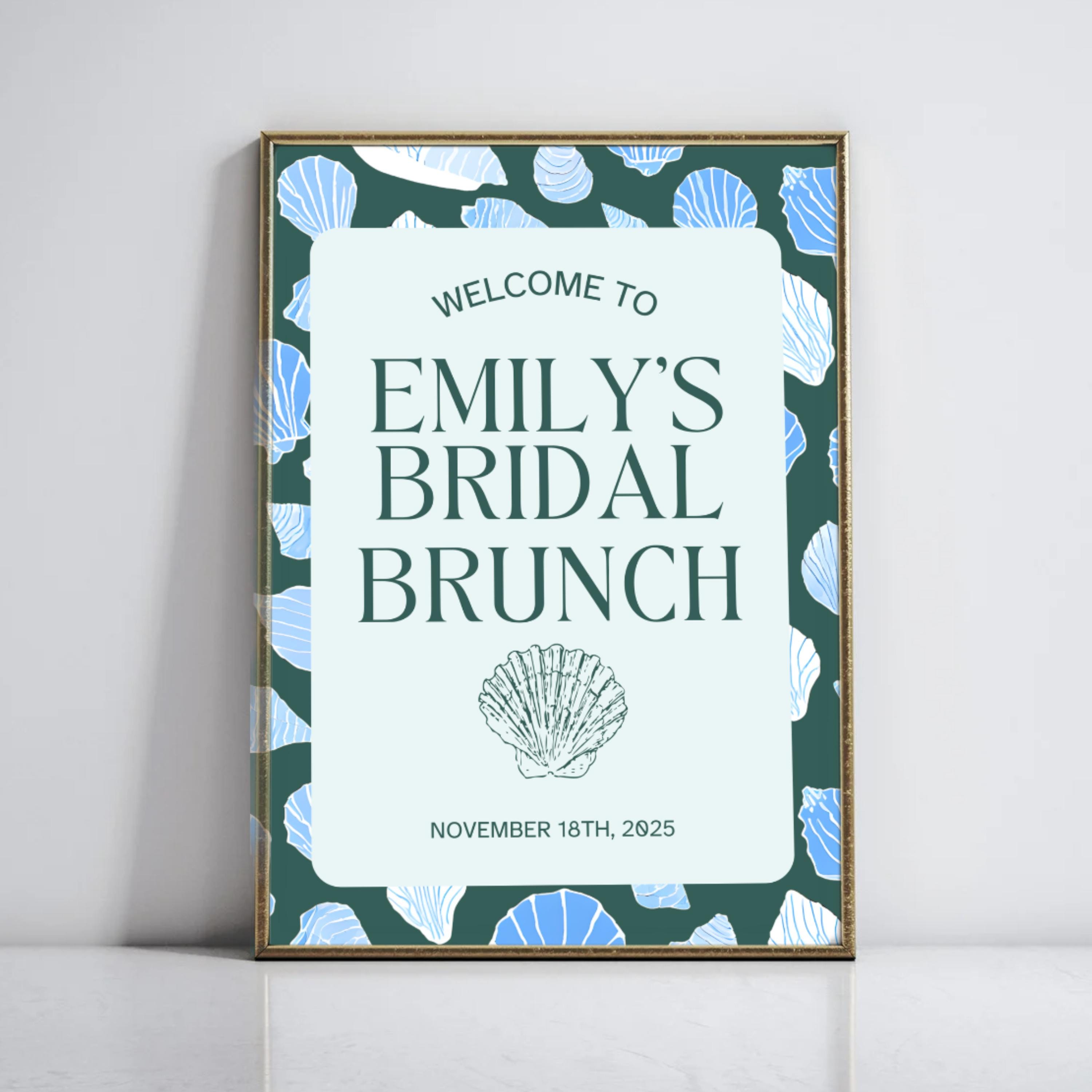 Coastal Bridal Shower Invite and Welcome Sign | Bride-to-be Brunch ...