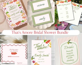 Das ist Amore Brautparty Bundle - Printable Einladung & Spiele (Easy Edit)