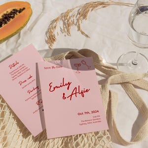 Modern Wine Glass Wedding Invitation Template: Minimalist Printable (Digital Download)