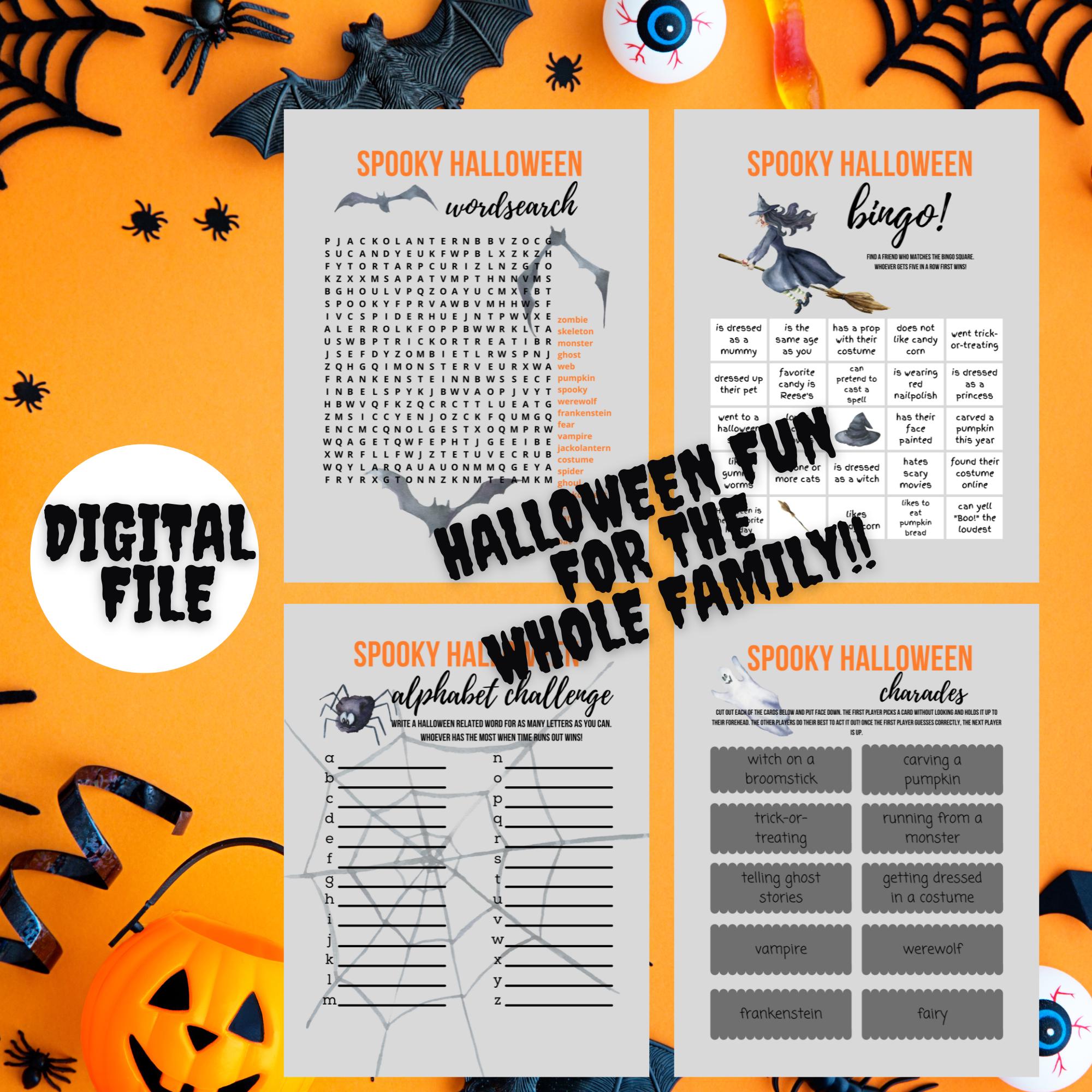 Halloween Printable Game Bundle, Halloween Part Games, Halloween Games ...