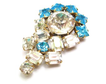 Dress Clip Vintage Shoe Clip Crystal Dress Clip Rhinestone Clip Art Deco Clip Art Deco Jewelry Fur Clip Crystal Clip 1930s Jewelry Aqua