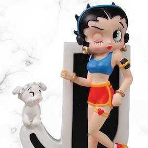 6750 Vintage Westland Giftware Lettera J - Jogging - Alfabeto Betty Boop Figura/Appendiabiti da parete