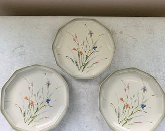 Vintage Mikasa Alpine Meadow Nature's Garden 3-pack tallrikar DA904 Japan