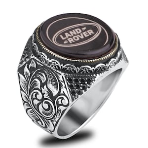 Land Rover Ring Sterling Silver, Mens Range Rover Jewelry, Unique Car Accessories, 925 Silver Ring for Luxury People