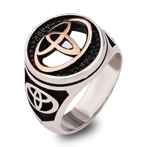 Sterling Silver Toyota Ring, Toyota Accessory, Conversation Starter Car Item, Toyota Dealer Gift, Best Gift for Toyota Owners