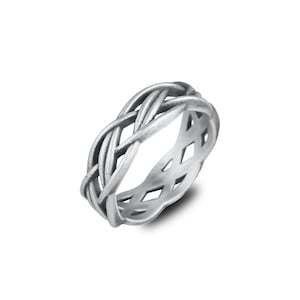 Celtic Braided Ring Silver 925, Celtic Treee Root Wedding Band, Woven Ring Sterling Silver, Love Knot Ring, Perfect Engagement Ring