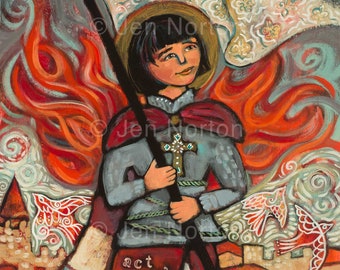 Joan of Arc Art Print, French Saint, Catholic saint, Confirmation gift