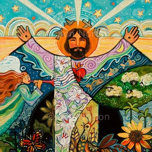 All Creation Sings His Praise, Risen Christ, Easter, RCIA Gift, Jesus Art Print