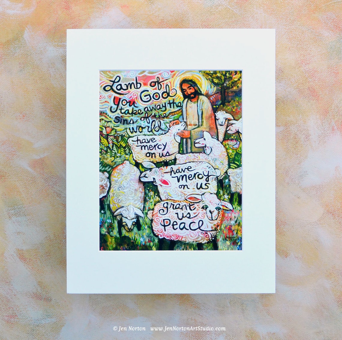 Lamb of God Have Mercy on Us Matted Art Print Grant Us Peace Etsy