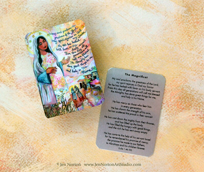Magnificat Prayer Card aluminum Canticle of Mary season of | Etsy