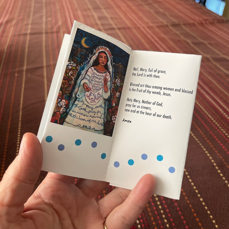 Pray the Rosary foldable mini booklet, digital download, Hail Mary, Blessed Mother image 4