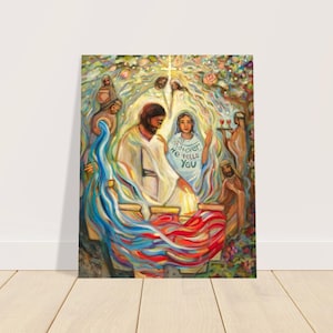 Wedding at Cana Poster, Wedding Gift, Water into Wine, Miracles of Jesus, Catholic art print