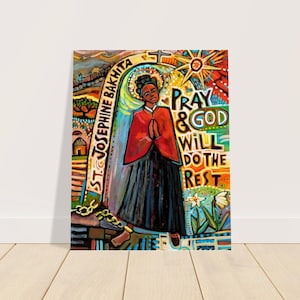 Heilige Josephine Bakhita Poster Druck, afrikanische Heilige, Schutzpatronin der Überlebenden des Menschenhandels