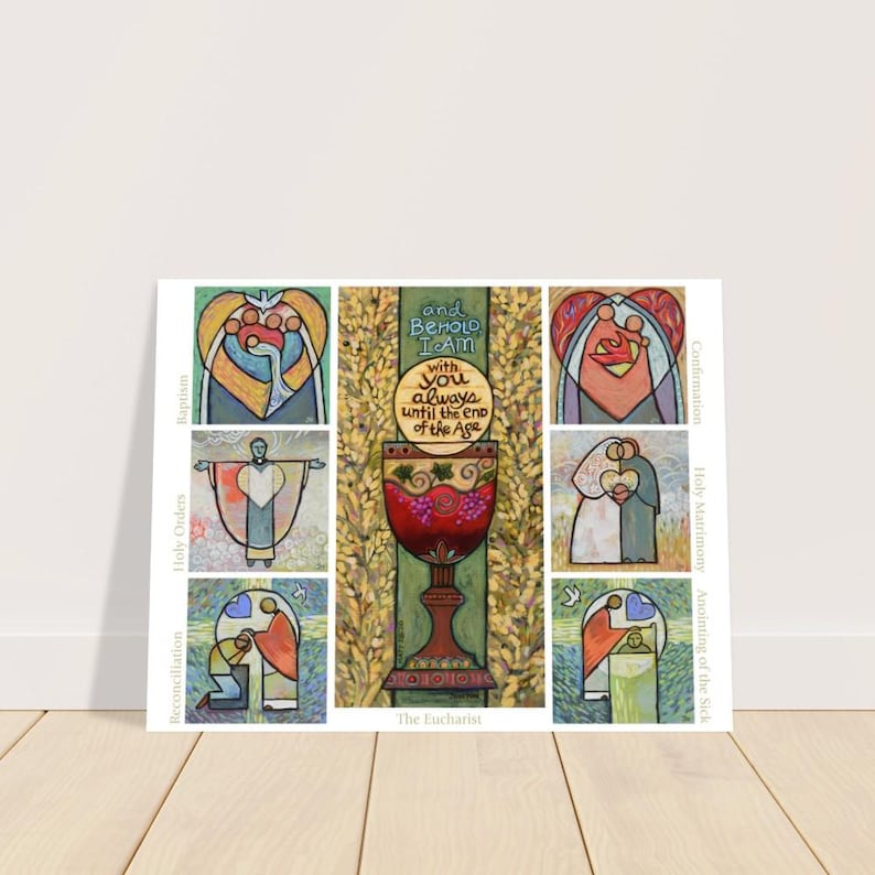 Seven Catholic Sacraments Poster, Catholic Classroom, Catholic School ...