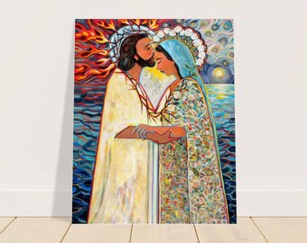 Queen Mary, Queen of Heaven, Mary Crowned by Jesus Catholic Poster