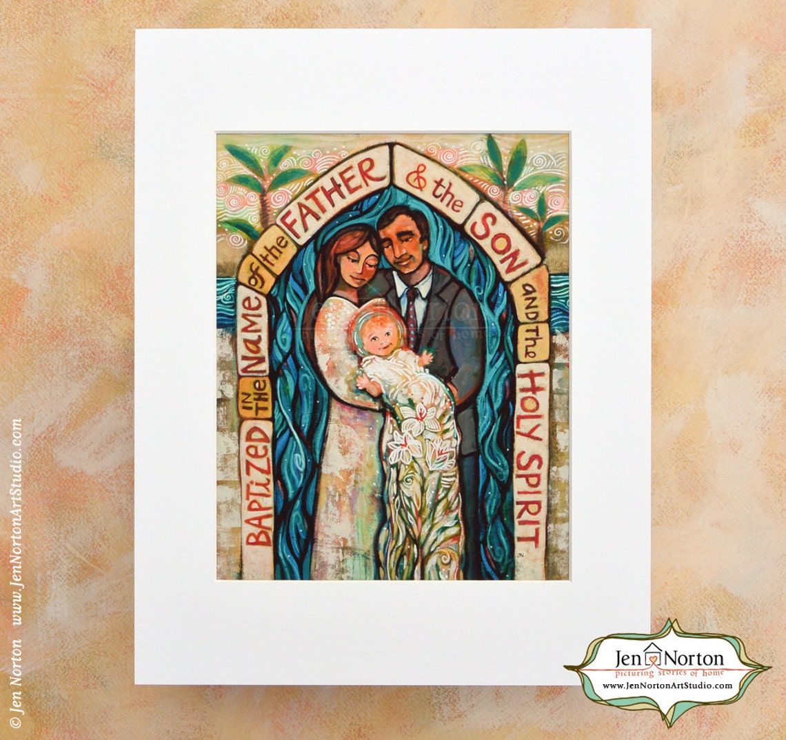 Baptism of Infant Wall Art Gift for Christian Family I Etsy