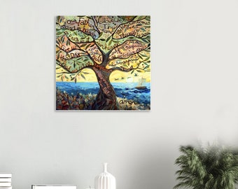 Our Father, Lord's Prayer, Tree of Life colorful foam-core mounted poster