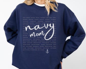 navy mom sweatshirt proud U.S. Navy mom sweater  gift for moms in navy family military family relationship gift idea shirt for bootcamp day