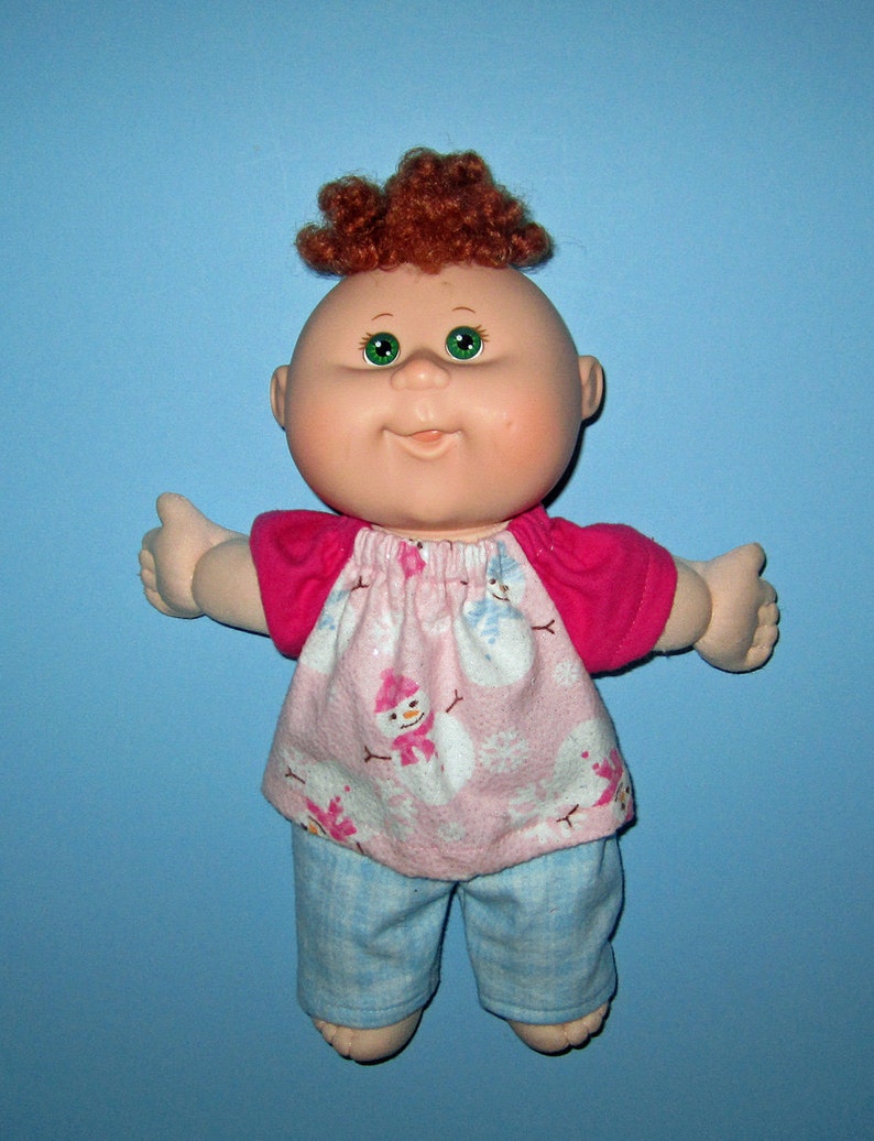 Cabbage Patch, Newborn, Teeny Tiny Preemies, Doll Clothes, Snowman Pajamas, 10 12 inch Cabbage Patch Newborn Doll Clothes image 1