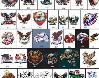 43 Eagle Mascot Designs, svg, cricut, patriot, high school, private school, football, baseball, wrestling, track, and basketball bundle