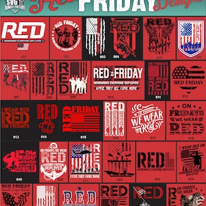 30 GEWELDIGE RED FRIDAY-ontwerpen, leger, marine, mariniers, luchtmacht, kustwacht, ruimtemacht, veteraan, patriot, Amerikaans, svg, cricut, sublimatie