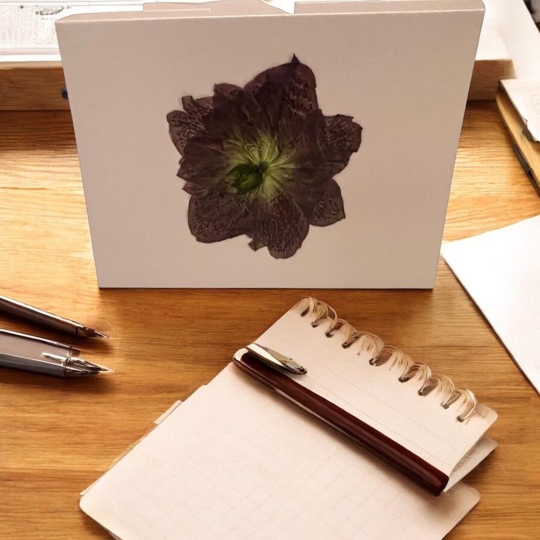 Pressed Flower Notecards, Gift Set, Set of 4 Cards, Pressed Hellebores ...