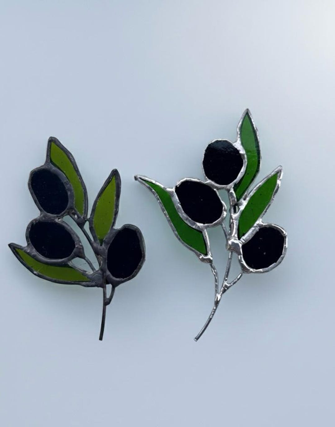 Stained Glass Olive Branch Pin/handmade Lapel Brooch for Suit & Wedding ...