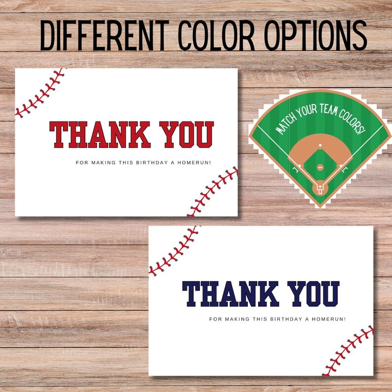 Baseball Thank You Card | Editable Canva Template (digital Download) - Etsy