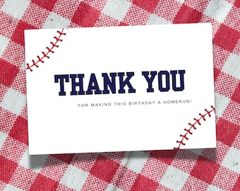 Biglietto di ringraziamento per il baseball / Modello Canva modificabile (download digitale)