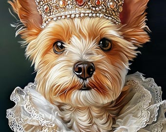 Benutzerdefiniertes Haustierporträt, königliches Haustierporträt, Renaissance königlicher Hund, Haustierporträt, Haustierliebhabergeschenk, Haustierporträtgeschenk, Wandkunst