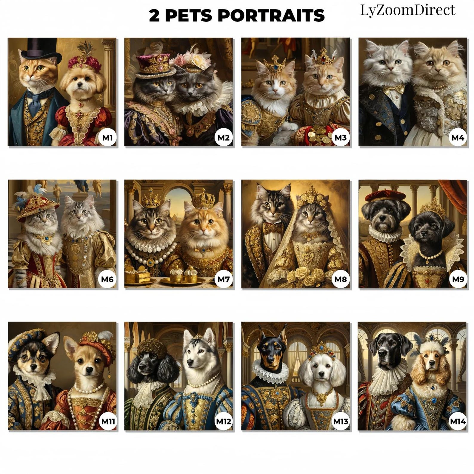 Custom Regal Pet Portrait, Royal Dog Painting, Renaissance Cat Painting ...