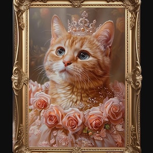 Custom Pet King Portrait, Custom Royal Cat Portrait, Renaissance Cat Painting, Royal Pet Portrait,  Painting Pet Memorial Gift, Pet Wall Art
