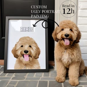 Custom Pet Cartoon Portrait, Personalized Digital Dog Portraits, Dog Portrait from Photos, Pet Painting, Pet Lover Gift Idea, Wall Art Dog